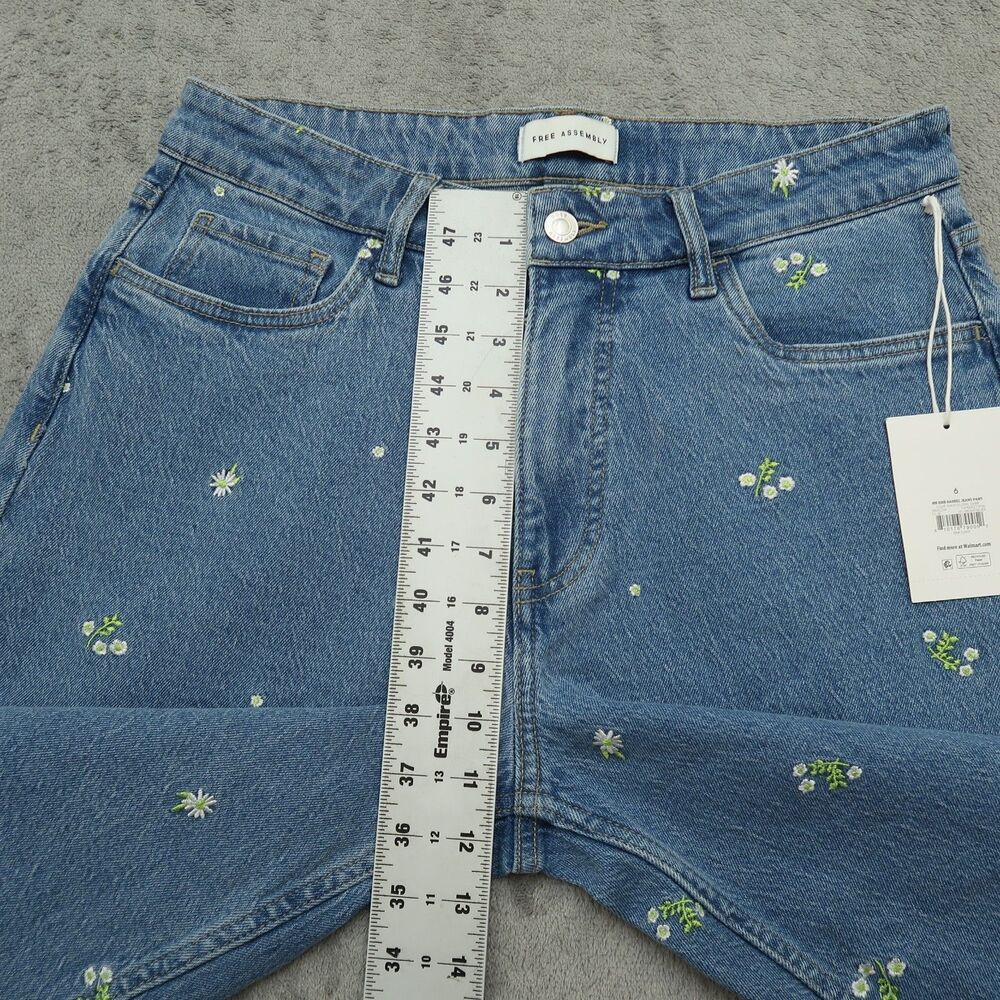 Free Assembly Jeans Women's Size 6 High-Rise Barrel Denim Pants 26" Inseam NWT - Picture 7 of 16